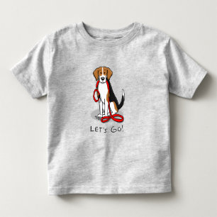 Let's Go! (walk) Beagle Dog (tri colour 3) Cute Toddler T-Shirt