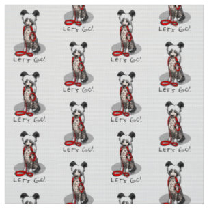 Let's Go! Walk Chinese Crested Dog (hl blk wh 1) Fabric