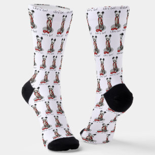 Let's Go! Walk Chinese Crested Dog (hl blk wh 1) Socks