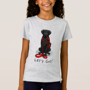 Let's Go! Walk Curly-Coated Retriever Dog (black) T-Shirt
