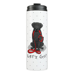 Let's Go! Walk Curly-Coated Retriever Dog (black) Thermal Tumbler