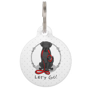 Let's Go! Walk Flat-Coated Retriever Dog (black) Pet Tag