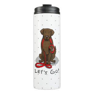 Let's Go! Walk Flat-Coated Retriever Dog (liver) Thermal Tumbler