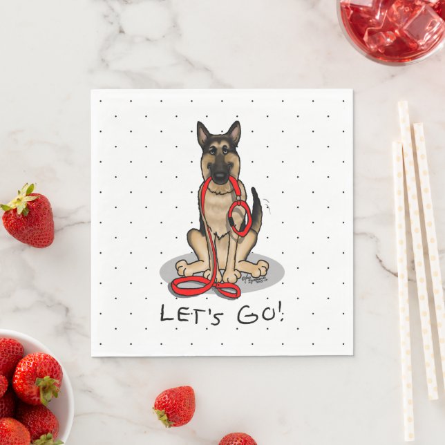 Let's Go! Walk German Shepherd Dog (black tan) Napkin (Insitu)