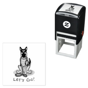 Let's Go! Walk German Shepherd Dog (black tan) Self-inking Stamp