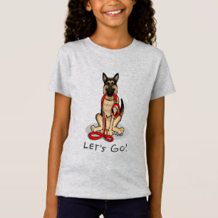 Let's Go! Walk German Shepherd Dog (black tan) T-Shirt
