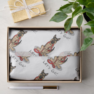 Let's Go! Walk German Shepherd Dog (black tan) Tissue Paper