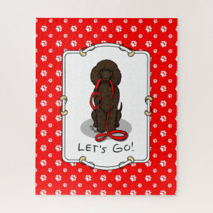 Let's Go! Walk Irish Water Spaniel Dog (liver 1) Jigsaw Puzzle
