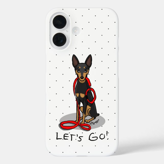 Let's Go! Walk Miniature Pinscher (black tan 1) Case-Mate iPhone Case (Back)