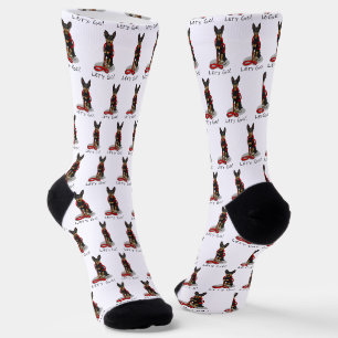 Let's Go! Walk Miniature Pinscher (black tan 1) Socks