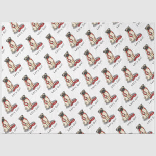 Let's Go! (walk) Pug Dog (light fawn) Leash Cute Tissue Paper
