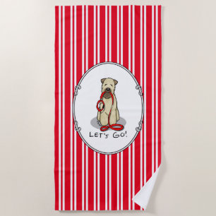 Let's Go! Walk Wheaten Terrier Dog (wheaten 1b2) Beach Towel