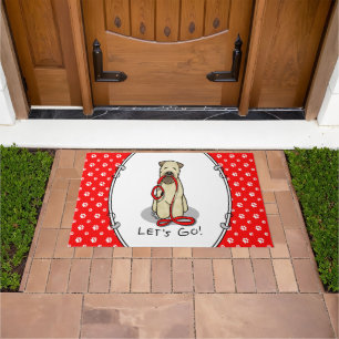 Let's Go! Walk Wheaten Terrier Dog (wheaten 1b2) Doormat
