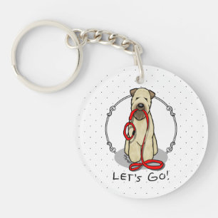 Let's Go! Walk Wheaten Terrier Dog (wheaten 1b2) Key Ring