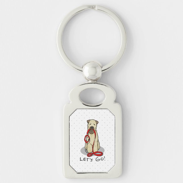 Let's Go! Walk Wheaten Terrier Dog (wheaten 1b2) Key Ring (Front)