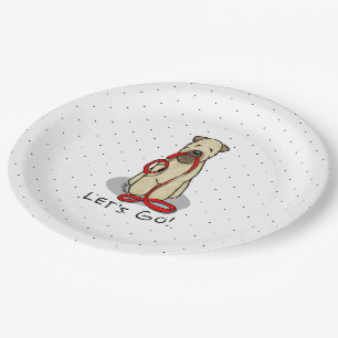 Let's Go! Walk Wheaten Terrier Dog (wheaten 1b2) Paper Plate