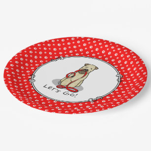 Let's Go! Walk Wheaten Terrier Dog (wheaten 1b2) Paper Plate