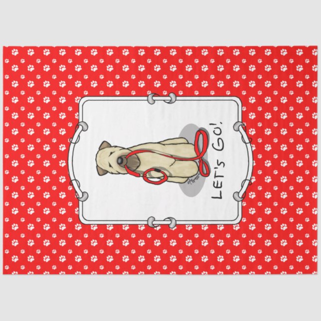 Let's Go! Walk Wheaten Terrier Dog (wheaten 1b2) Tissue Paper (Front)