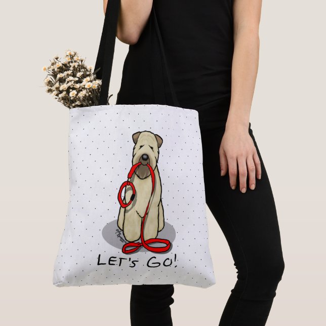 Let's Go! Walk Wheaten Terrier Dog (wheaten 1b2) Tote Bag (Close Up)