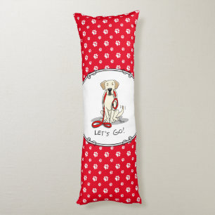 Let's Go! Yellow Lab Labrador Retriever Dog Cute Body Cushion