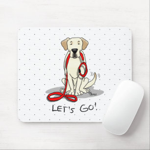 Let's Go! Yellow Lab Labrador Retriever Dog Cute Mouse Mat