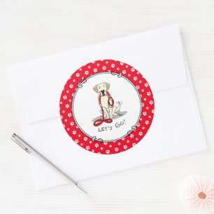 Let's Go! Yellow Labrador Retriever - Cute Dog Classic Round Sticker