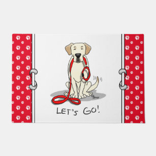 Let's Go! Yellow Labrador Retriever - Cute Dog Doormat