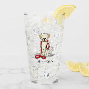 Let's Go! Yellow Labrador Retriever - Cute Dog Glass