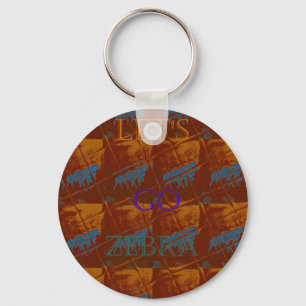 Let's Go Zebra Safari Art Print/Graphic Key Ring
