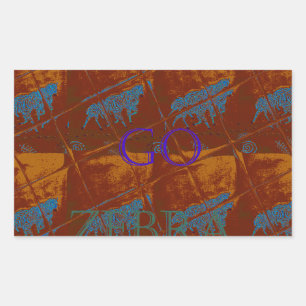 Let's Go Zebra Safari Art Print/Graphic Rectangular Sticker
