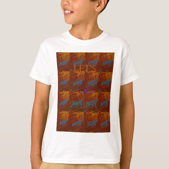 Let's Go Zebra Safari Art Print/Graphic T-Shirt (Front)