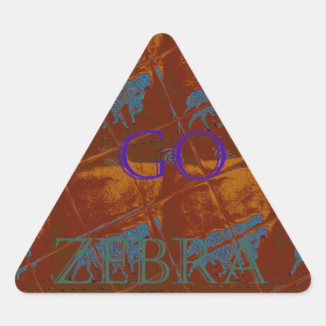 Let's Go Zebra Safari Art Print/Graphic Triangle Sticker (Front)