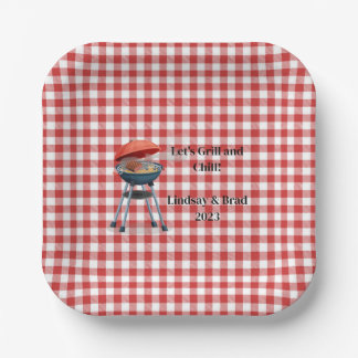 Let's Grill and Chill 7" Square Paper Plates