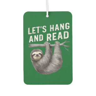 Let's Hang and Read Funny Book Reading Lovers Car Air Freshener