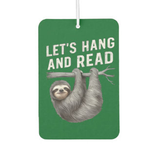 Let's Hang and Read Funny Book Reading Lovers   Car Air Freshener