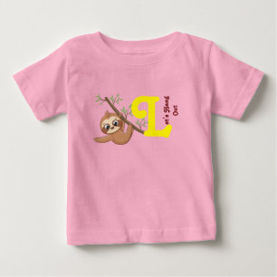 Let's Hang Out   Cute Hanging Sloth Funny Baby T-Shirt