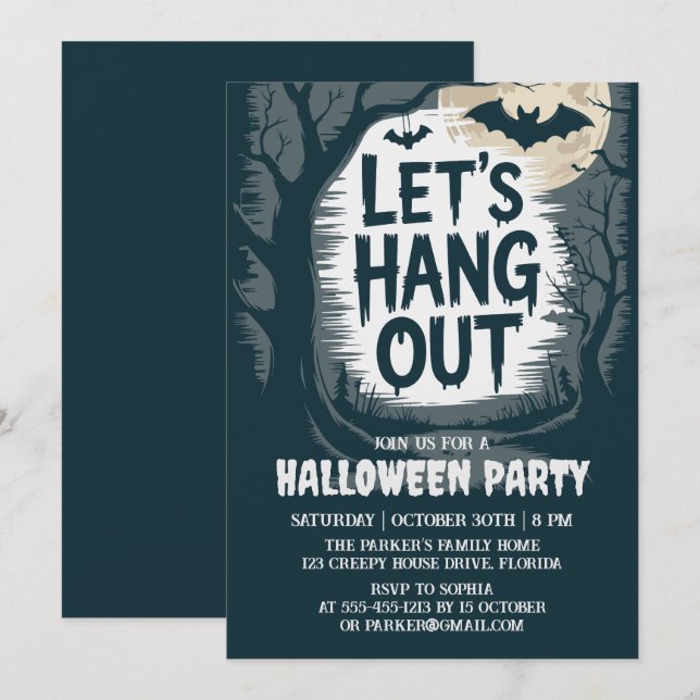 Let's Hang out Halloween Invitation (Front/Back)