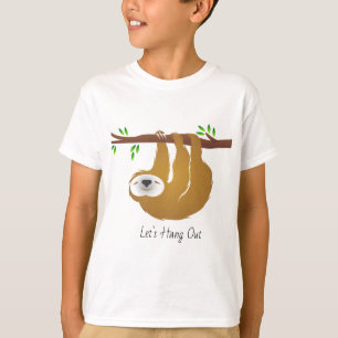 Let's Hang Out Hanging Sloth on a Tree Limb T-Shirt