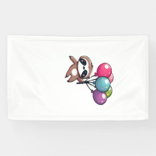 Let's Hang Out It's My Birthday Balloon Sloth , Cu Banner