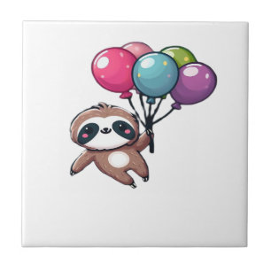 Let's Hang Out It's My Birthday Balloon Sloth , Cu Tile