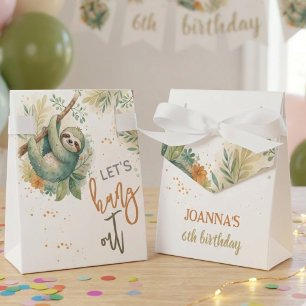 Let's hang out sloth kids birthday favour box