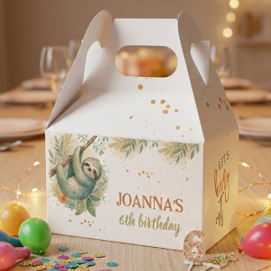 Let's hang out sloth kids birthday favour box