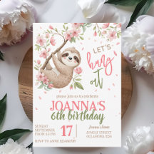 Let's hang out sloth kids birthday