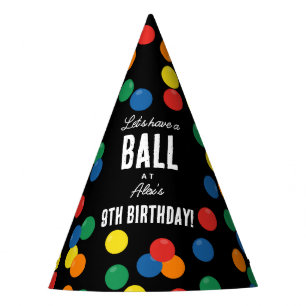 Let's Have a Ball Colorful Ball Birthday Party Hat