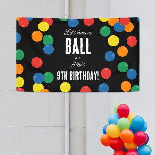 Let's Have a Ball Colourful Ball Birthday Party Banner