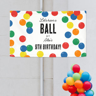 Let's Have a Ball Colourful Ball Birthday Party Banner