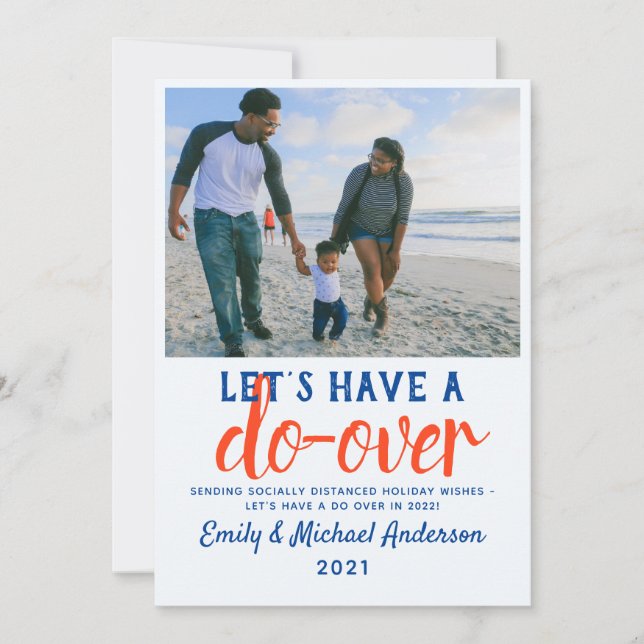 Lets Have a Do Over Modern Holidays PHOTO 2021 Holiday Card (Front)