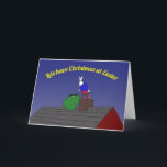 lets have Christmas at Easter Holiday Card<br><div class="desc">Christmas was cancelled and moved to Easter so the Easter bunny has to deliver the presents this late Christmas time "lets move Christmas to Easter"</div>