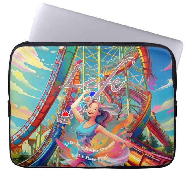 Let's Have Fun,Life a Roller Coaster Laptop Sleeve (Front)