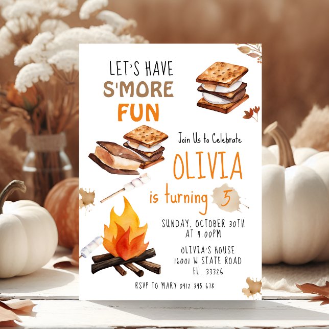 Let's Have S'more Fun Campfire Birthday invitation (Creator Uploaded)